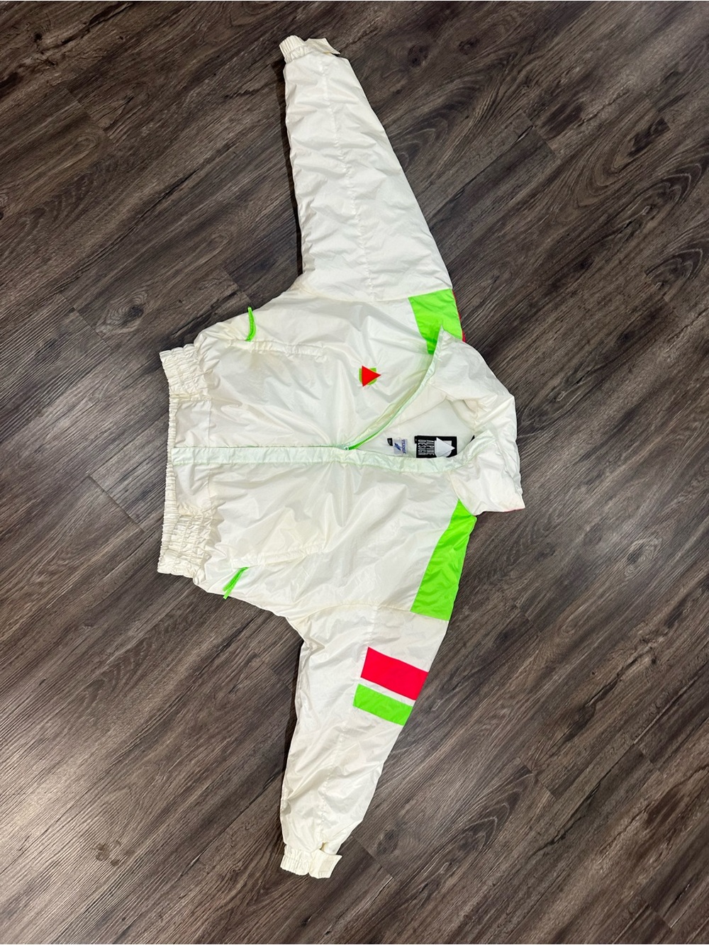 Alpine Design White Jacket with Neon Green Trim